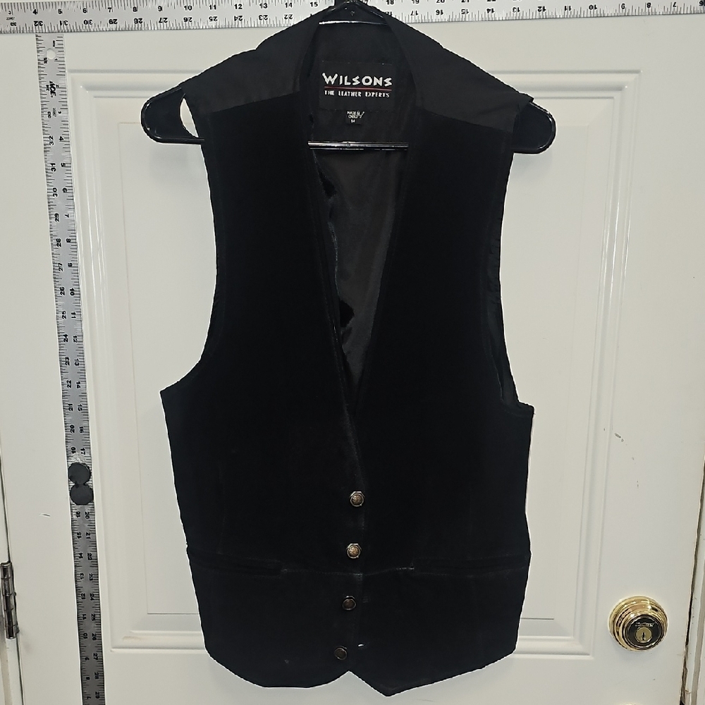 Wilsons, Black, Leather, Suede, Vest, Casual, Outdoors, Vintage, Western, Unisex